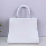 Del   Leather Large  satchel -White